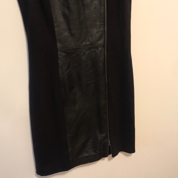 Theory leather side zipper dress sz 6 black - Picture 3 of 6